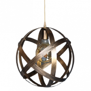 Κρεμαστό φωτιστικό μονόφωτο Ε27 μεταλλικό με λάμες