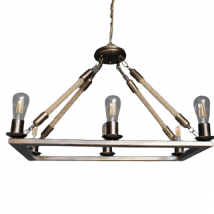 Κρεμαστό φωτιστικό vintage 6 φώτα με σχοινιά