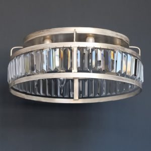 Φωτιστικό οροφής 6 φώτα με κρύσταλλα σε εκρού απόχρωση