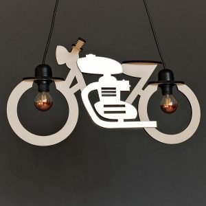 Παιδικό φωτιστικό κρεμαστό ξύλινο σχήμα μηχανή