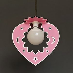 Παιδικό φωτιστικό κρεμαστό ξύλινο ροζ φράουλα