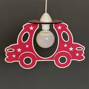 Παιδικό φωτιστικό κρεμαστό ξύλινο κόκκινο αυτοκινητάκι