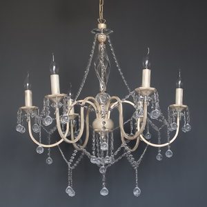 Φωτιστικό κρεμαστό 6 φώτα σε εκρού απόχρωση