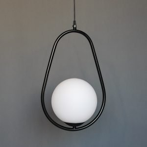 Κρεμαστό φωτιστικό μονόφωτο με γυαλί οπάλ