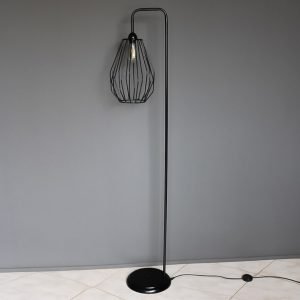 Eπιδαπέδιο μεταλλικό φωτιστικό συρμάτινο σε μαύρη απόχρωση