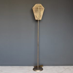 Επιδαπέδιο φωτιστικό από μέταλλο και σχοινί
