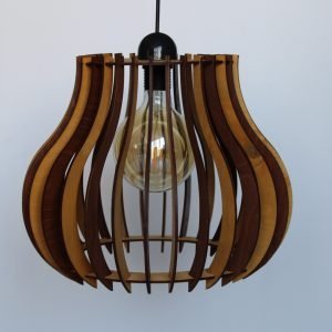 Ξύλινο κρεμαστό φωτιστικό οροφής μονόφωτo