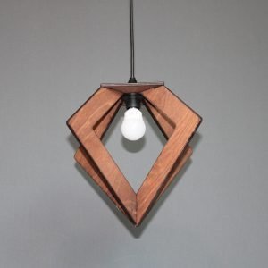 Ξύλινο κρεμαστό φωτιστικό οροφής μονόφωτο