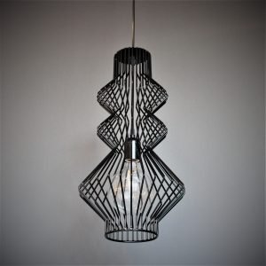 Μονόφωτο φωτιστικό οροφής συρμάτινο μαύρο