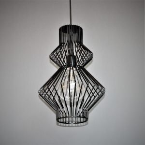 Μονόφωτο φωτιστικό οροφής συρμάτινο μαύρο