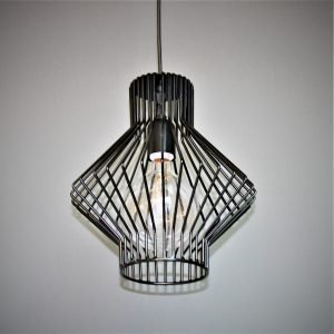 Μονόφωτο φωτιστικό οροφής συρμάτινο μαύρο