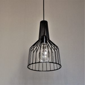 Μονόφωτο φωτιστικό οροφής συρμάτινο μαύρο