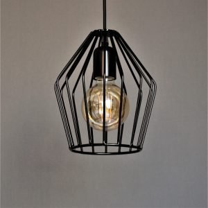 Μονόφωτο φωτιστικό οροφής συρμάτινο μαύρο