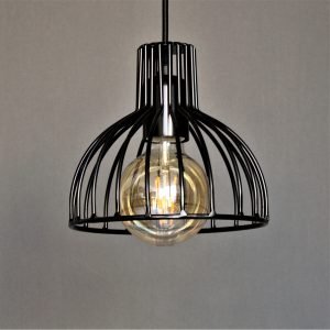 Μονόφωτο φωτιστικό οροφής συρμάτινο μαύρο