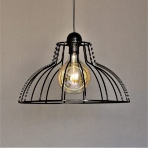 Μονόφωτο φωτιστικό οροφής συρμάτινο μαύρο