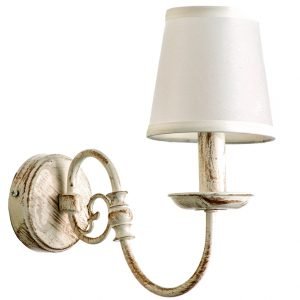 Επιτοίχιο φωτιστικό από μέταλλο σε λευκή πατίνα