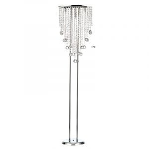 Επιδαπέδιο φωτιστικό από χρώμιο μέταλλο και διάφανα κρύσταλλα