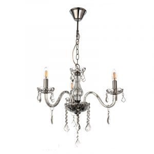 Κρεμαστό φωτιστικό από διάφανο γυαλί και κρύσταλλα