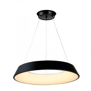 Κρεμαστό φωτιστικό από μαύρο μέταλλο και ακρυλικό