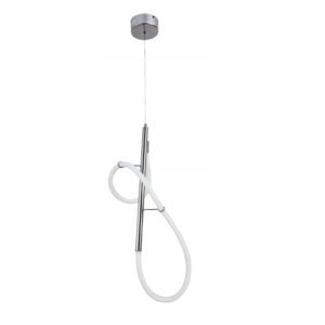 Κρεμαστό φωτιστικό από χρώμιο μέταλλο και σωλήνα σιλικόνης