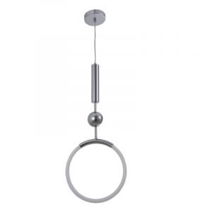 Κρεμαστό φωτιστικό από χρώμιο μέταλλο και σωλήνα PVC