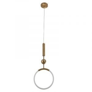 Κρεμαστό φωτιστικό από χρυσαφί μέταλλο και σωλήνα PVC