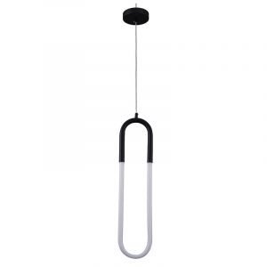 Κρεμαστό φωτιστικό από μαύρο μέταλλο και σωλήνα PVC