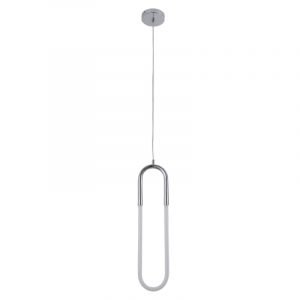 Κρεμαστό φωτιστικό από χρώμιο μέταλλο και σωλήνα PVC