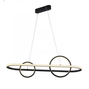 Κρεμαστό φωτιστικό από αλουμίνιο σε μαύρη απόχρωση