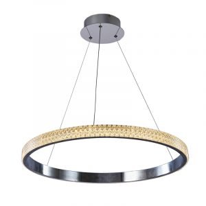 Κρεμαστό φωτιστικό από χρώμιο αλουμίνιο και ακρυλικό, LED