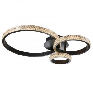 Πλαφονιέρα οροφής από μαύρο αλουμίνιο και ακρυλικό, LED