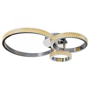 Πλαφονιέρα οροφής από χρώμιο αλουμίνιο και ακρυλικό, LED