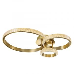 Πλαφονιέρα οροφής από χρυσαφί αλουμίνιο και ακρυλικό, LED