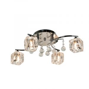 Φωτιστικό οροφής από χρώμιο μέταλλο και κρύσταλλα