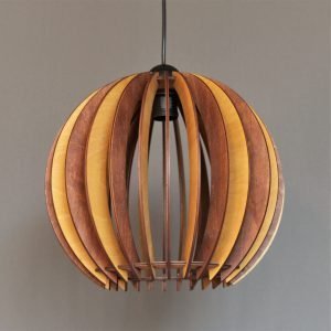 Ξύλινο κρεμαστό φωτιστικό οροφής μονόφωτo