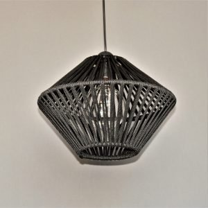 Κρεμαστό φωτιστικό οροφής μονόφωτo από μαύρο σχοινί