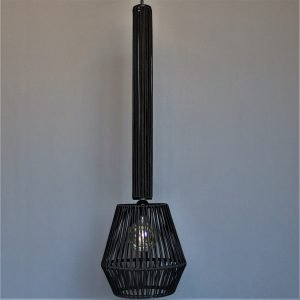 Φωτιστικό οροφής μονόφωτo από μαύρο σχοινί