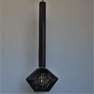 Φωτιστικό οροφής μονόφωτo από μαύρο σχοινί