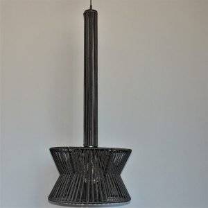 Φωτιστικό οροφής μονόφωτo από μαύρο σχοινί