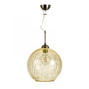 Κρεμαστό φωτιστικό από μελί κρακελέ γυαλί