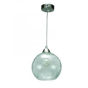 Κρεμαστό φωτιστικό από διάφανο κρακελέ γυαλί