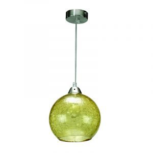 Κρεμαστό φωτιστικό από μελί κρακελέ γυαλί