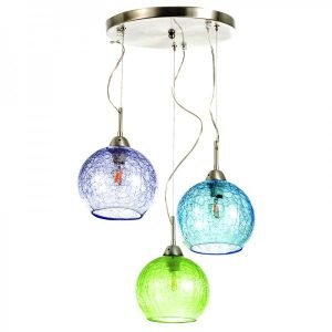 Κρεμαστό φωτιστικό από κρακελέ γυαλί