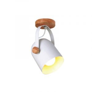 Επιτοίχιο σποτ από λευκό μέταλλο και ξύλο