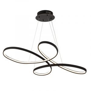 Κρεμαστό φωτιστικό από αλουμίνιο σε μαύρη απόχρωση, LED