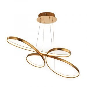 Κρεμαστό φωτιστικό από αλουμίνιο σε χρυσό ματ απόχρωση, LED