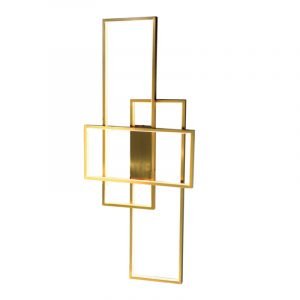 Επιτοίχιο φωτιστικό από αλουμίνιο σε χρυσή ματ απόχρωση, LED