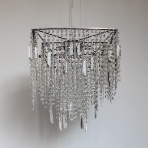 Φωτιστικό οροφής εξάφωτο σε νίκελ χρώμα με κρύσταλλα