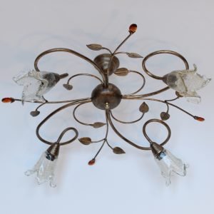 Φωτιστικό οροφής τετράφωτο σε αντικέ χρώμα