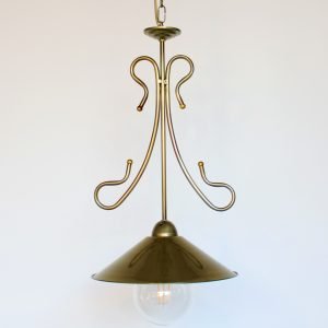 Φωτιστικό οροφής μονόφωτο σε μπρούτζινο-λαδί χρώμα